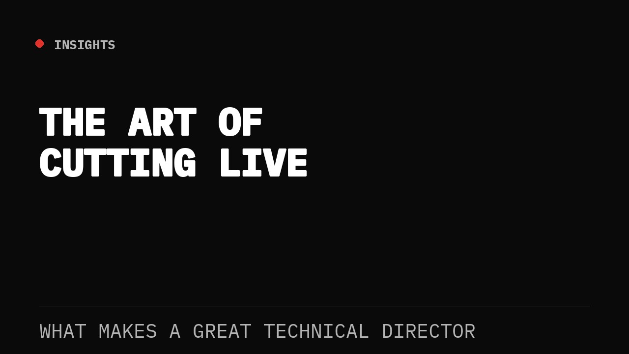 Multiview wall showing a live switcher cutting between camera feeds